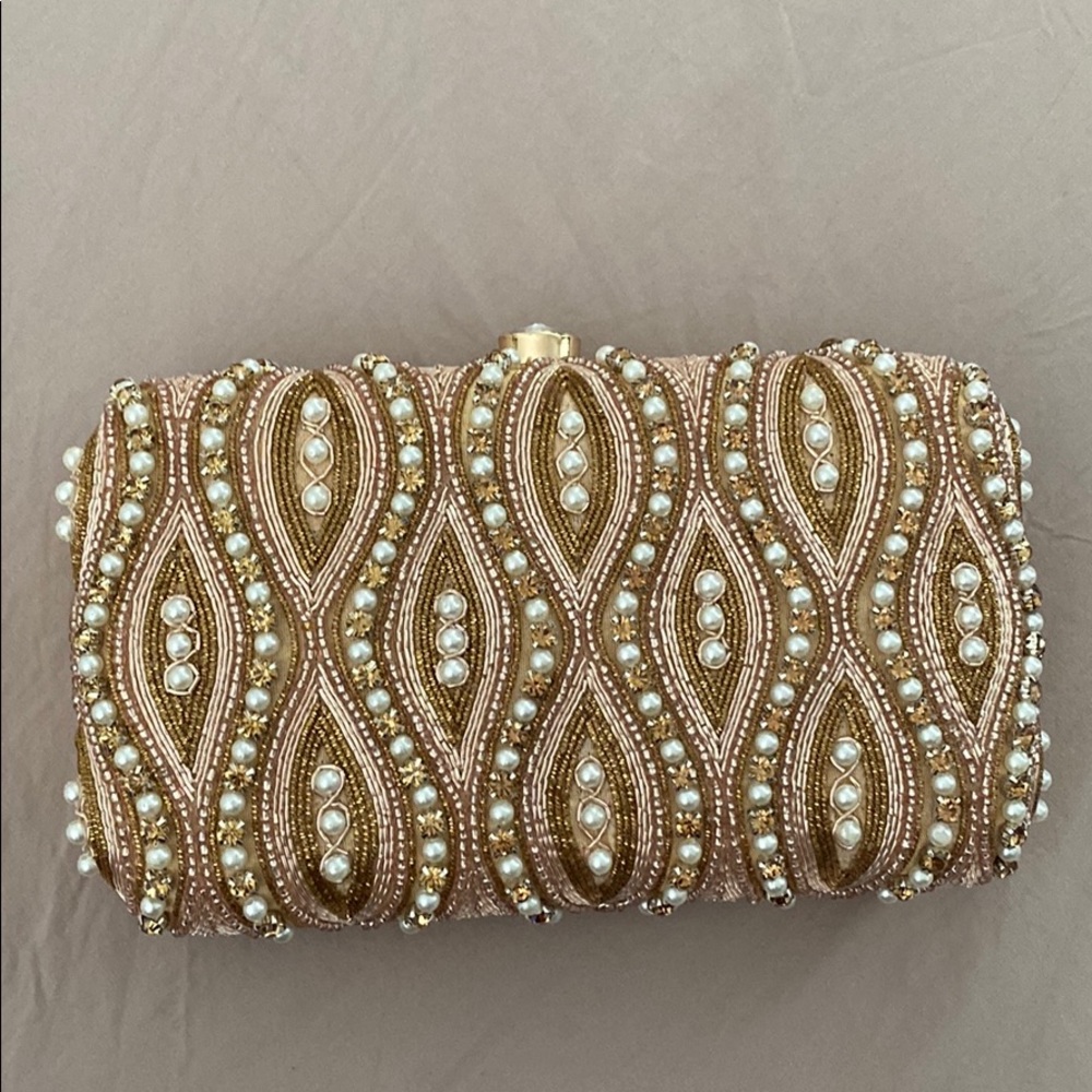 New rose gold clutch purse
